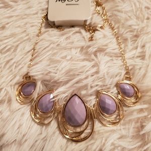NWT Lavender and Gold Necklace